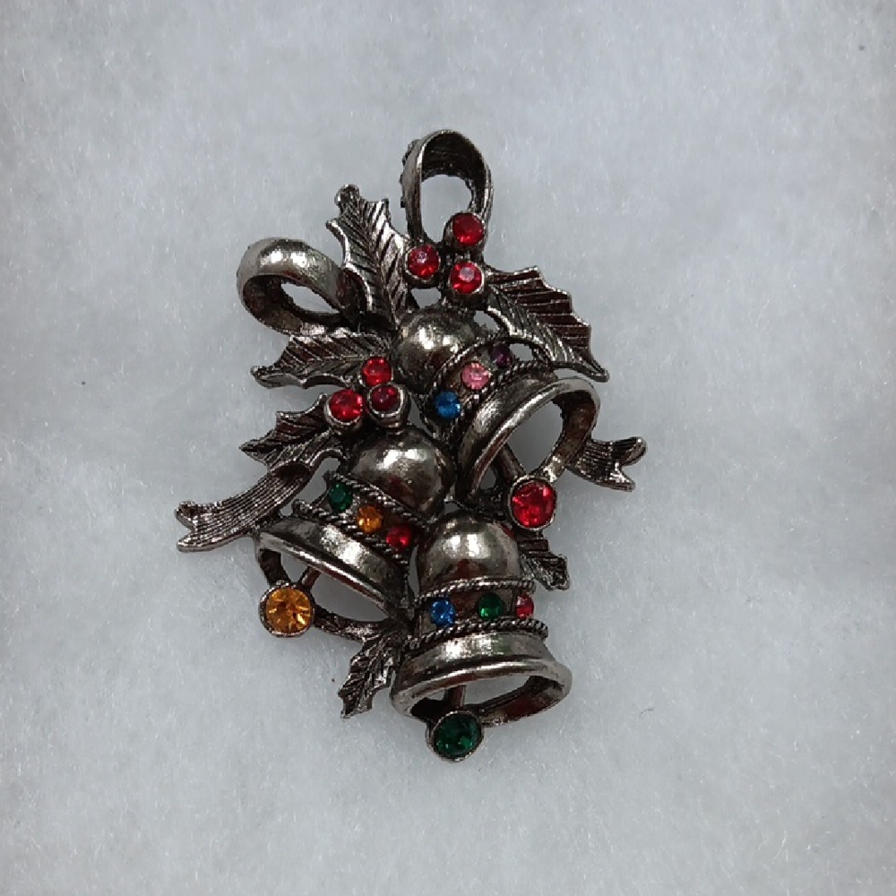 Beatrix Silver Bell Brooch with Multicolor Accents